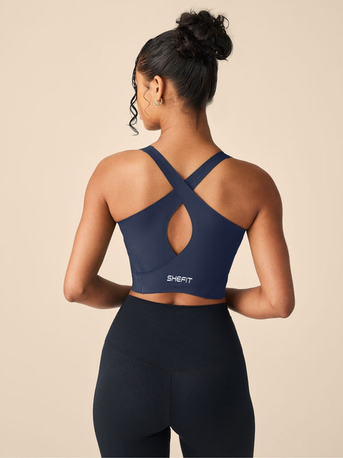 Bold Navy Boss Longline Bra Size XSmall
