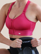 Radiant Raspberry Ribshine Flex Sports Bra Size Medium