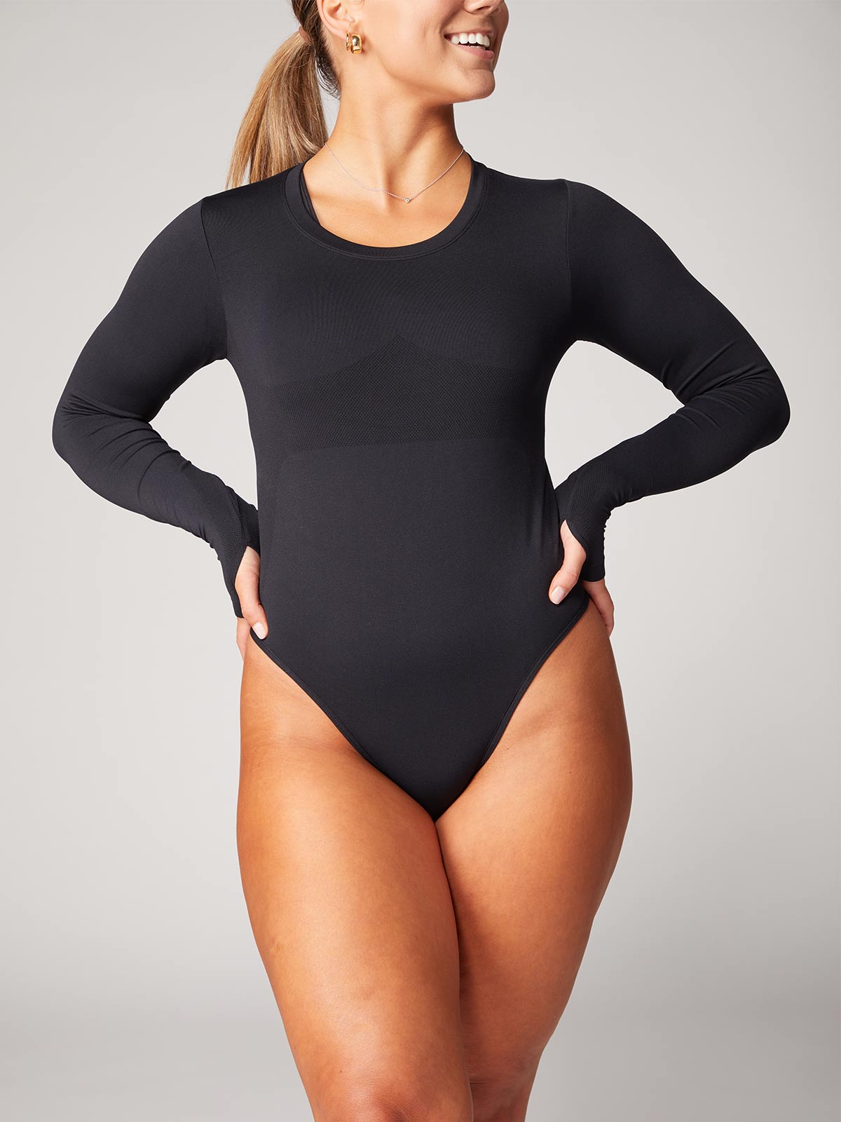 Women's Long-Sleeve Seamless Bodysuit