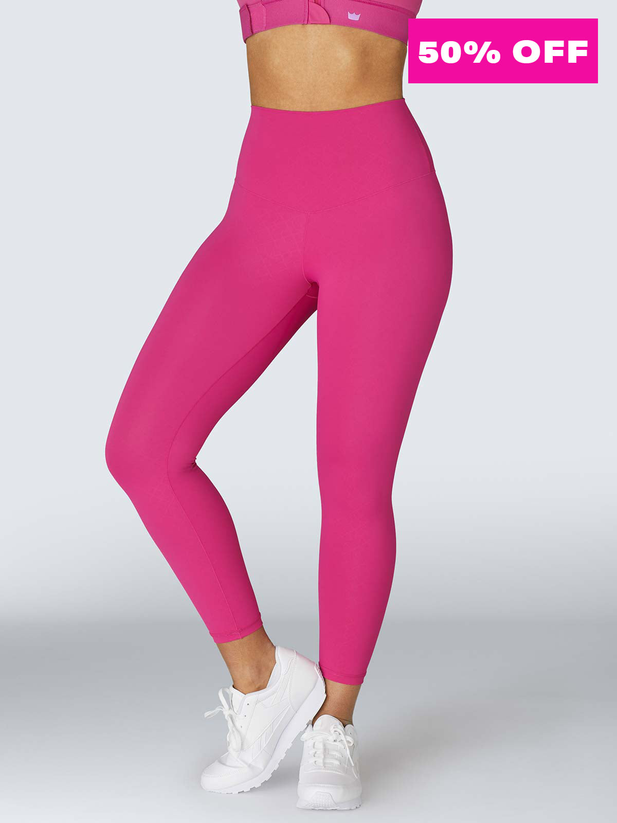  Stretch Is Comfort Girls Cotton Leggings Hot Pink Small