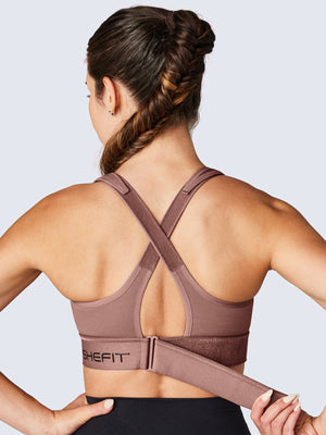Shefit Ultimate Sports Bra 2Luxe with pads- Green and Pink in 2023