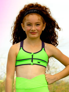Girls' Low Impact Sports Bra - Neon Green