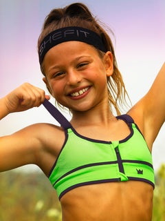 Girls' Low Impact Sports Bra - Neon Green