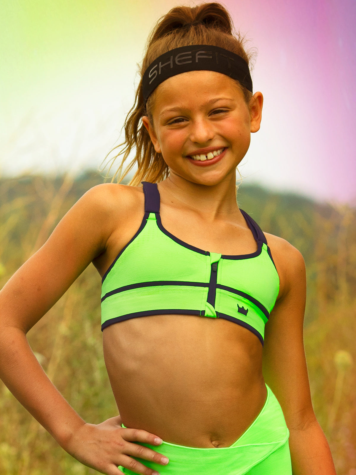 Kids Color Shop - Green Sports Bras.