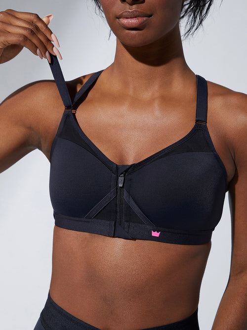 Exhilarate Sports Bra - Black and Pink