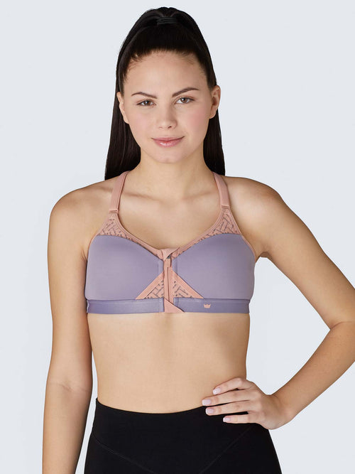 Exhilarate Sports Bra - Dusty Violet & Rose