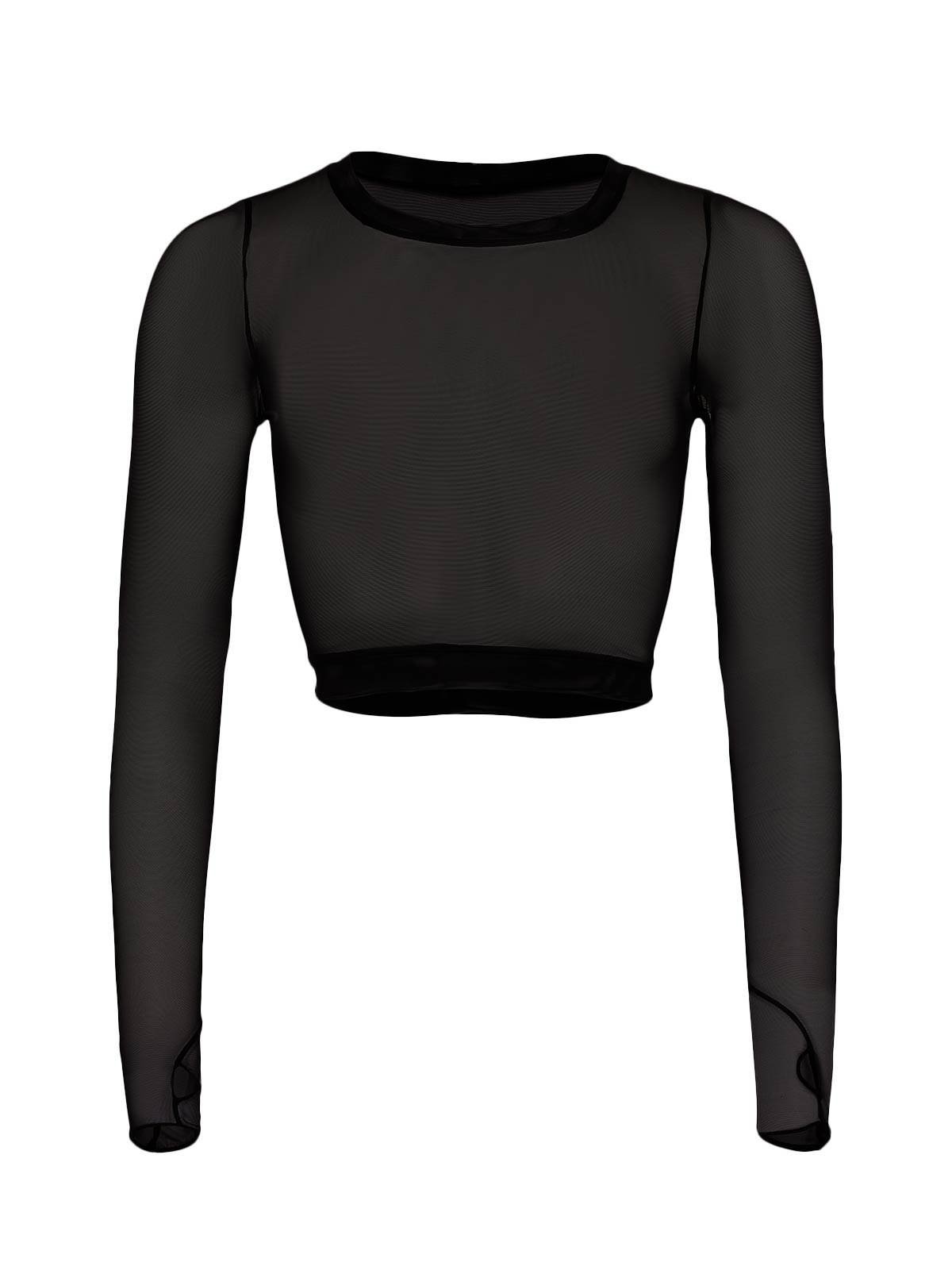 Black Mesh Long Sleeve Crop Top | Womens | X-Small (Available in S, M) | Lulus Exclusive | Long Sleeve Tops | Tops | Stretchy Fabric
