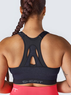  SHEFIT Low Impact Sports Bra for Women, Heathered Indigo, X- Small : Clothing, Shoes & Jewelry