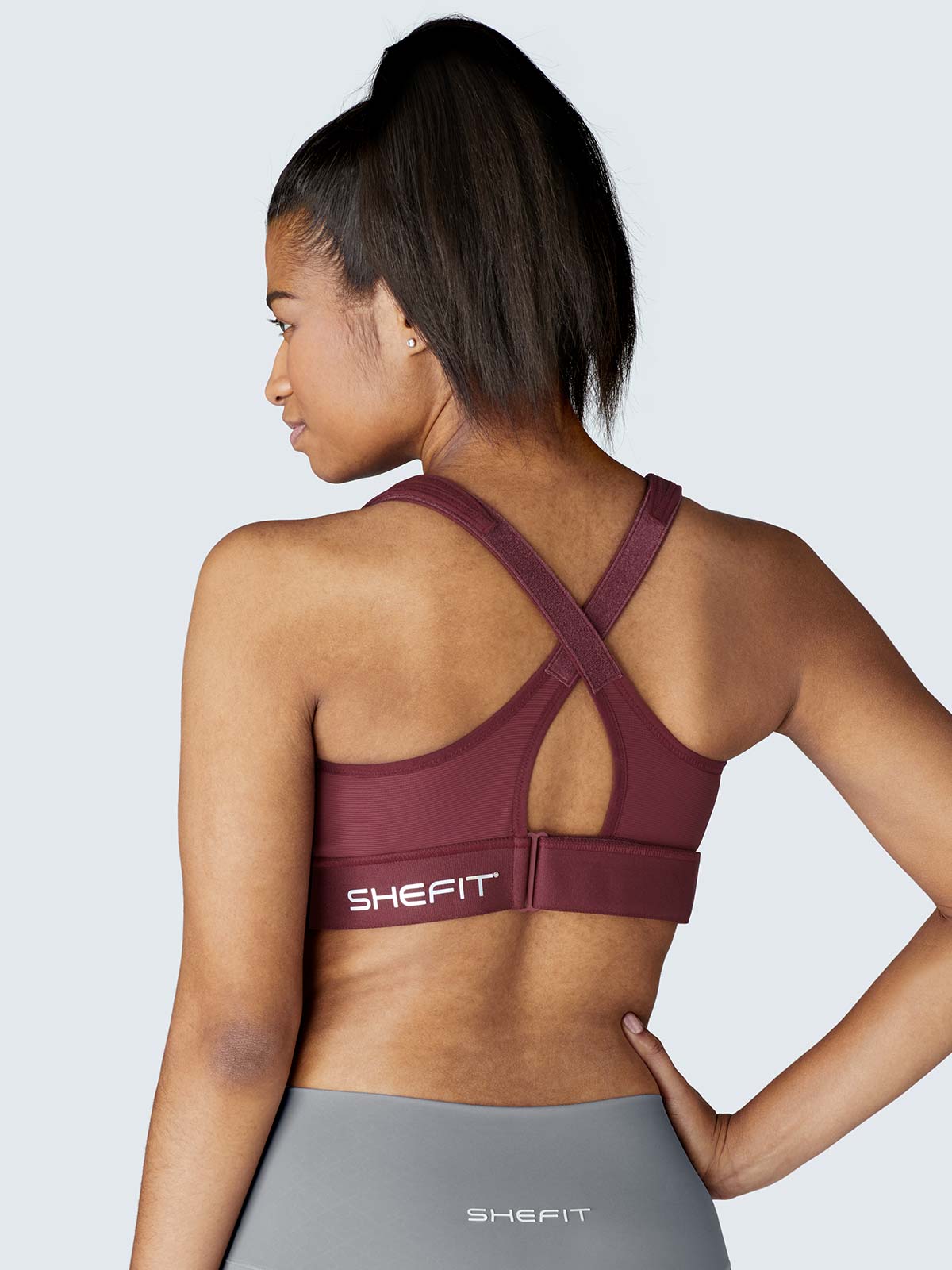  SHEFIT Ultimate Sports Bra For Women, High Impact Sports  Bra, Wine, 6X